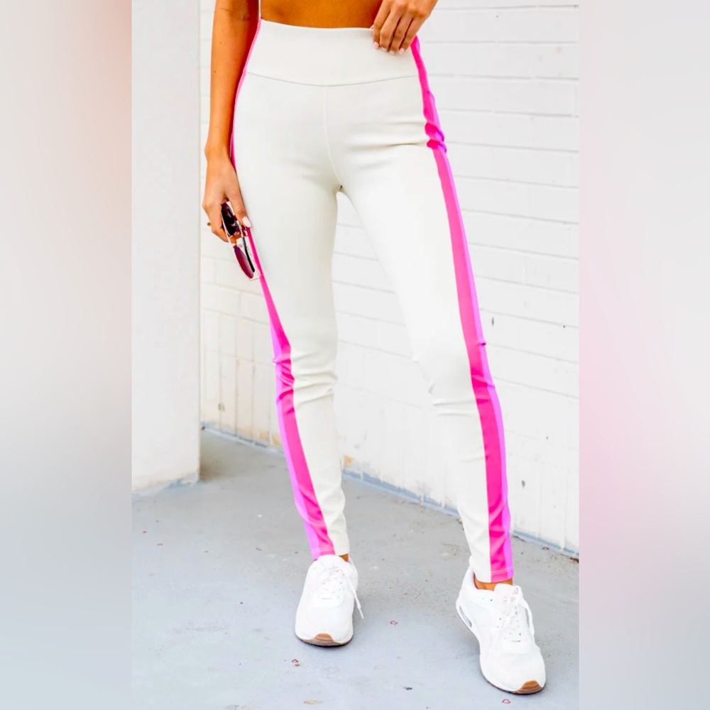 Pink Lily Colorblock Leggings -M